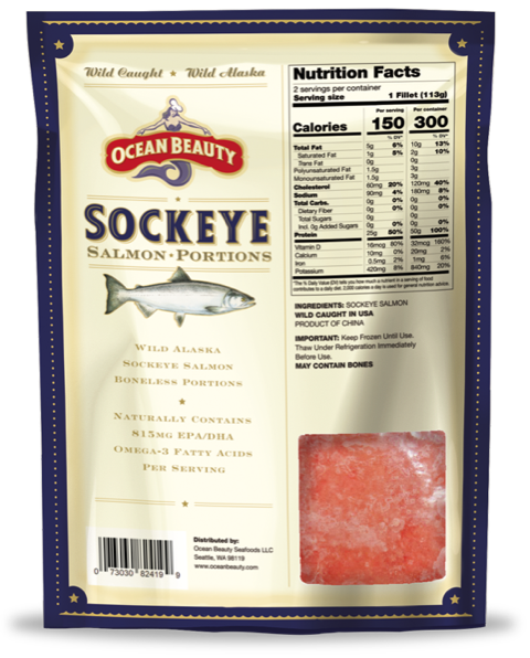 Ocean Beauty Sockeye Salmon Portions