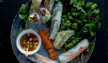 Image of Fresh Rolls with Smoked Alaska Salmon and Basil